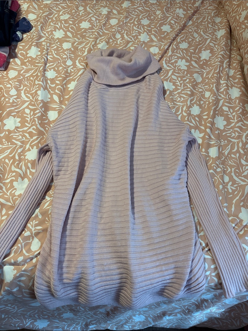 Chico's Ribbed Cowl Neck Sweater - Taupe